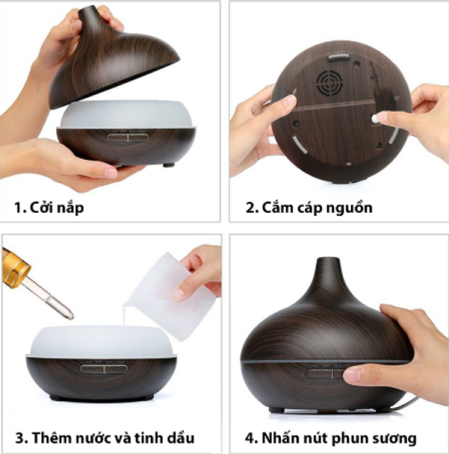 M&aacute;y phun sương tạo ẩm c&oacute; đ&egrave;n led Jiashi MPS05 dung t&iacute;ch 550ml