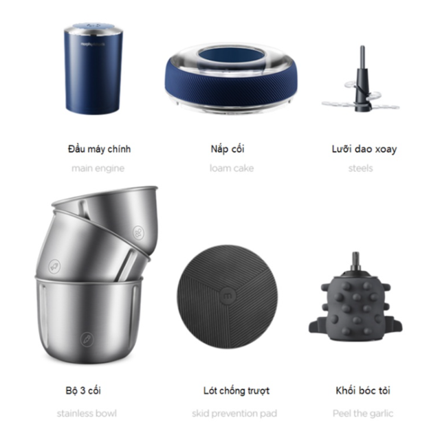 Bộ sản phẩm m&aacute;y xay đa năng 3 cối Morphy Richards&nbsp;