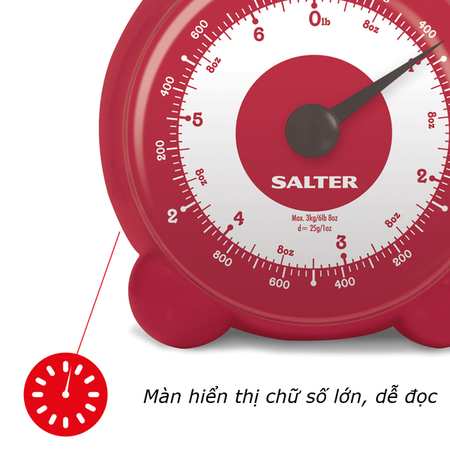 H&igrave;nh ảnh thực tế sử dụng c&acirc;n cơ học nh&agrave; bếp Salter 139RDDRA&nbsp;