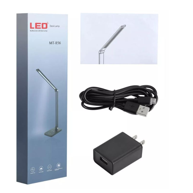 H&igrave;nh ảnh bộ sản phẩm đ&egrave;n b&agrave;n học led chống cận cảm ứng 5 chế độ &aacute;nh s&aacute;ng MT-856
