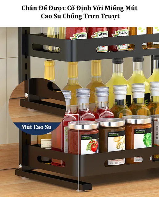Kệ gia vị đa năng 2 tầng E144 cao cấp