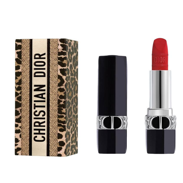 Son thỏi Dior Rouge Mitzah Velvet 999 Limited Edition m&agrave;u đỏ thuần