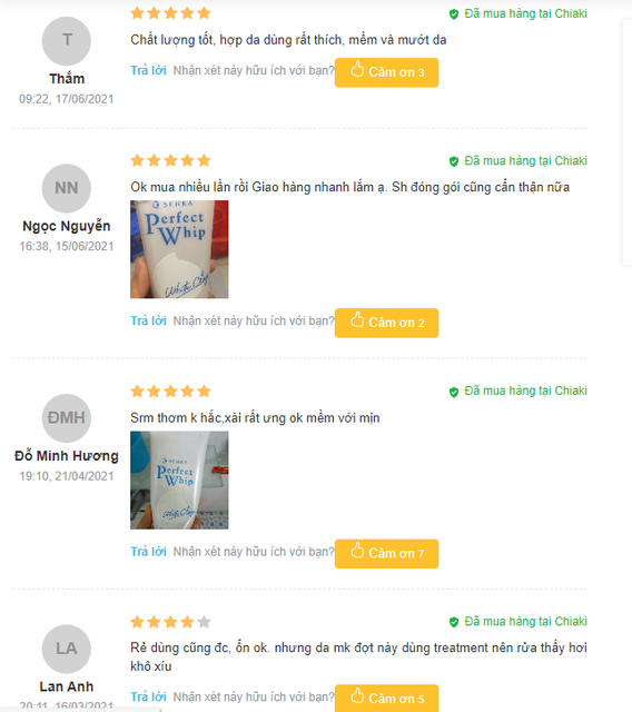 Đ&aacute;nh gi&aacute; sữa rửa mặt Senka Perfect White Clay m&agrave;u trắng từ người d&ugrave;ng