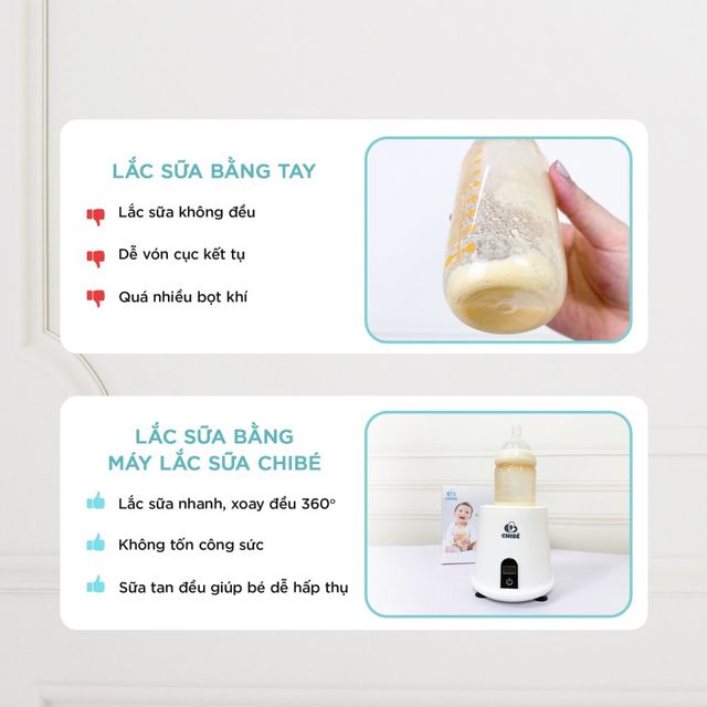 M&aacute;y lắc b&igrave;nh sữa Chibe CB007 kh&ocirc;ng bọt, kh&ocirc;ng v&oacute;n