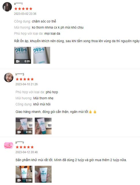 đ&aacute;nh gi&aacute; của người d&ugrave;ng về lăn khử m&ugrave;i kobayashi