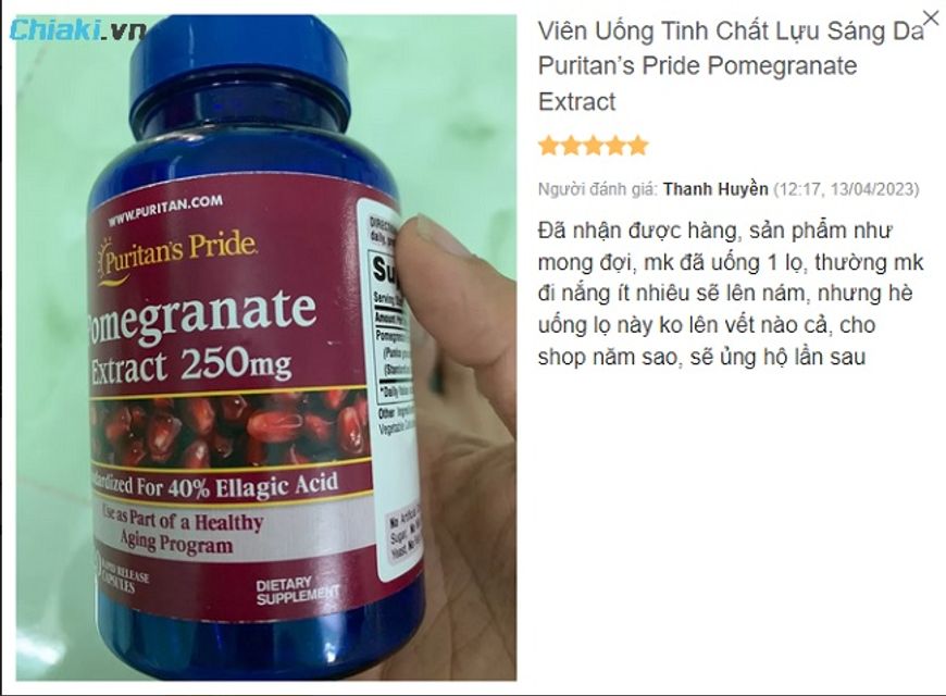Review vi&ecirc;n uống lựu đỏ Pomegranate từ người d&ugrave;ng