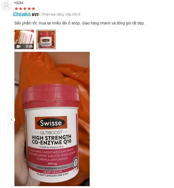 Review vi&ecirc;n uống Swisse Ultiboost High Strength Co-Enzyme từ người d&ugrave;ng