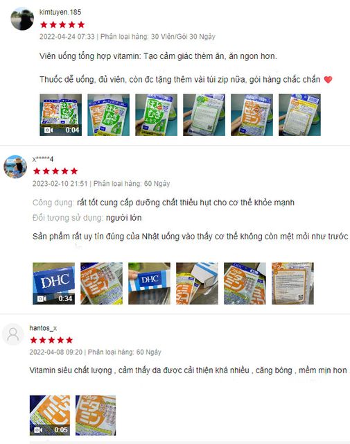 đ&aacute;nh gi&aacute; của kh&aacute;ch h&agrave;ng về vi&ecirc;n uống vitamin tổng hợp Nhật