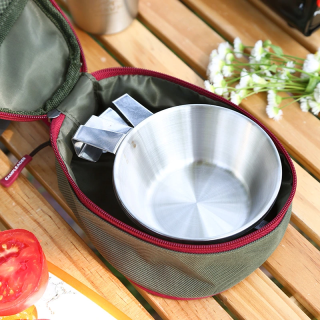 Bộ b&aacute;t inox Syrah d&atilde; ngoại c&oacute; tay cầm k&egrave;m t&uacute;i đựng