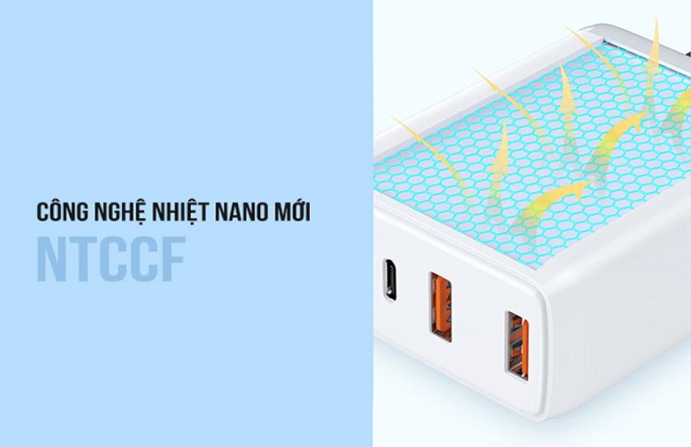 Củ sạc nhanh 4 cổng GaN 120W Remax TR257