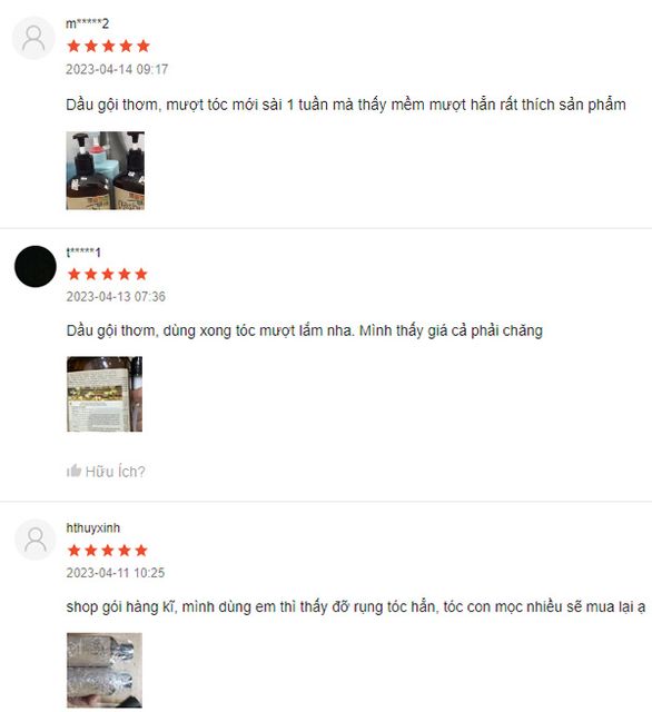 đ&aacute;nh gi&aacute; của kh&aacute;ch h&agrave;ng về dầu gội nashi