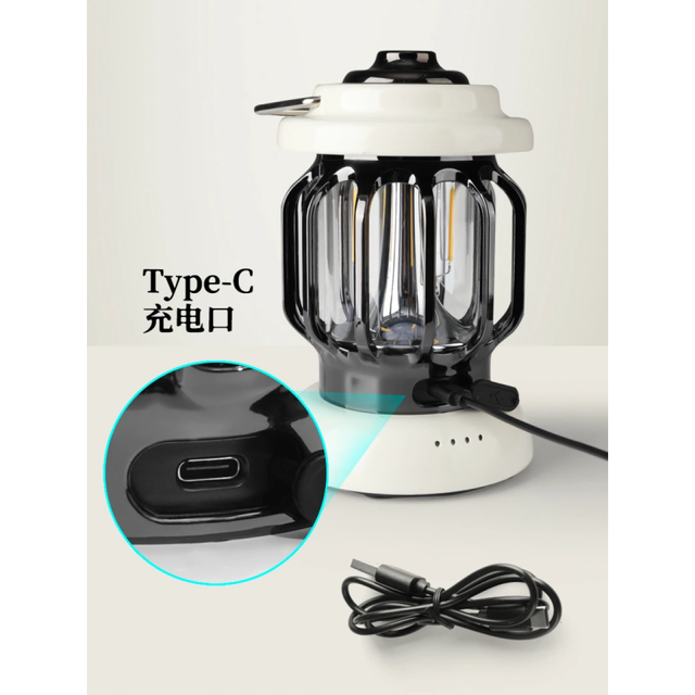 Đ&egrave;n cắm trại, trang tr&iacute; d&ugrave;ng pin sạc kiểu d&aacute;ng cổ điển