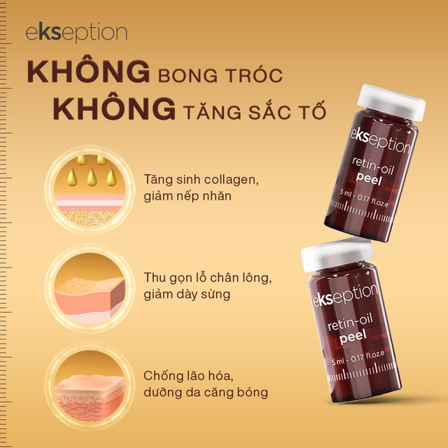 Serum Ekseption Retin-Oil Peel hỗ trợ peel da căng b&oacute;ng, tươi tắn hạn chế bong tr&oacute;c