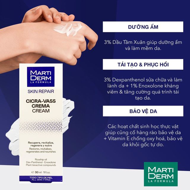 Kem dưỡng MartiDerm Skin Repair Cicra Vass Cream ch&iacute;nh h&atilde;ng chăm s&oacute;c da chuy&ecirc;n s&acirc;u