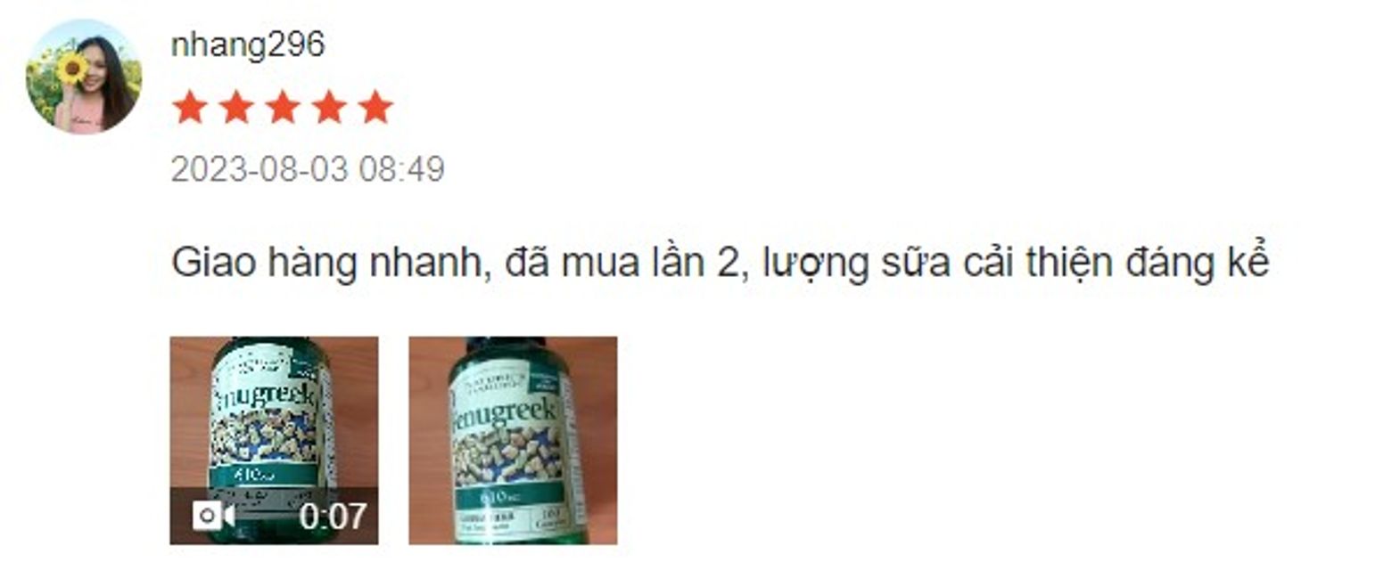 Đ&aacute;nh gi&aacute; vi&ecirc;n uống lợi sữa Fenugreek Nature&rsquo;s Garden c&oacute; tốt kh&ocirc;ng?