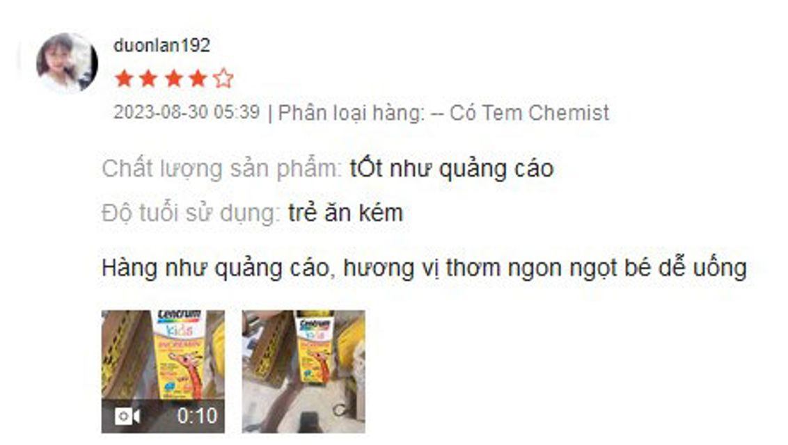 Nhận x&eacute;t siro Centrum kids c&oacute; tốt kh&ocirc;ng?