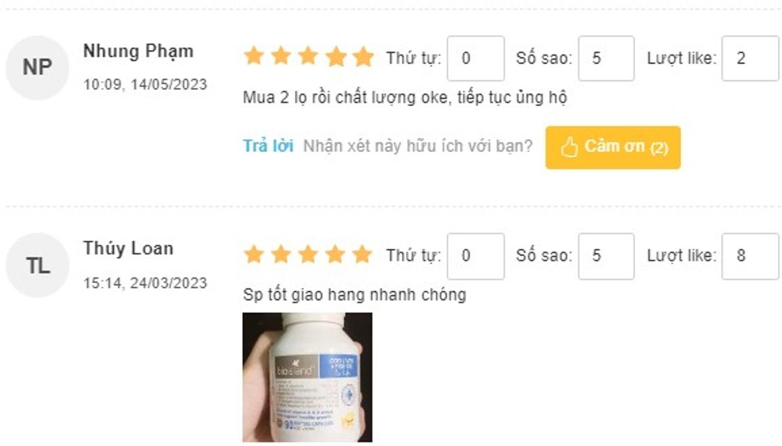 Đ&aacute;nh gi&aacute; dầu c&aacute; Cod Liver Fish Oil Bio Island