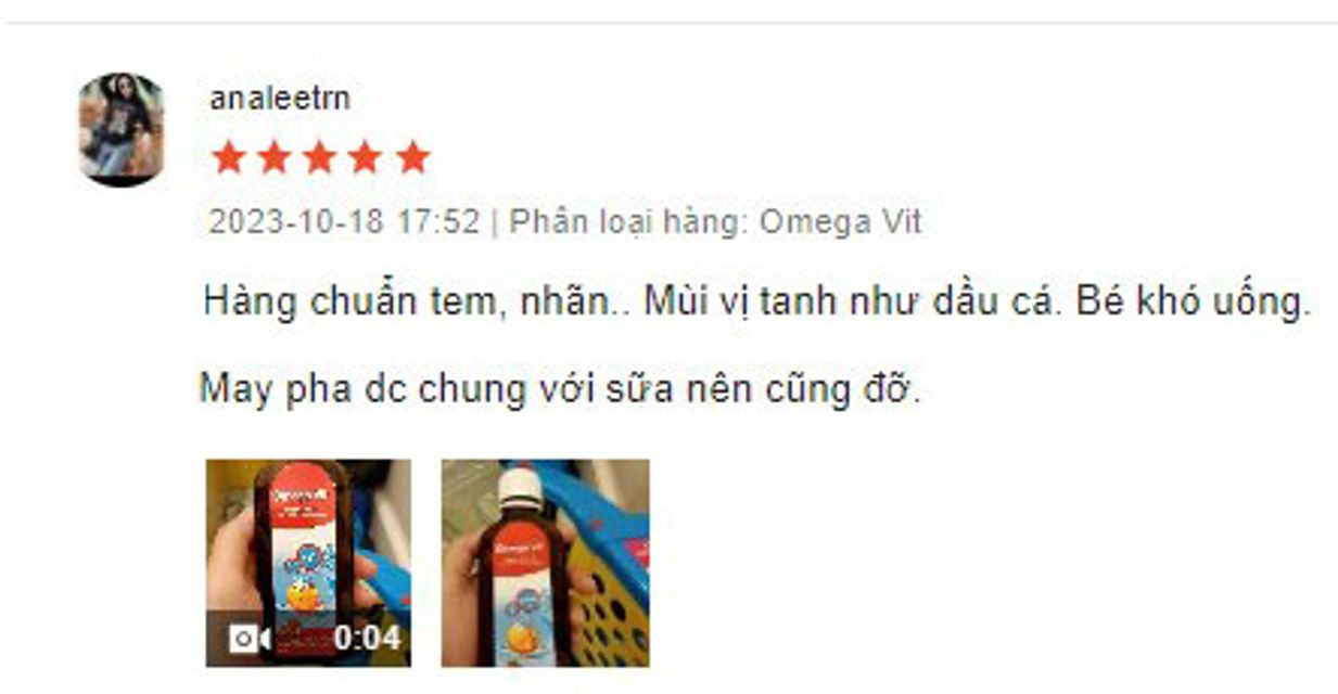 Review Omega 3 Vit Plus từ kh&aacute;ch h&agrave;ng