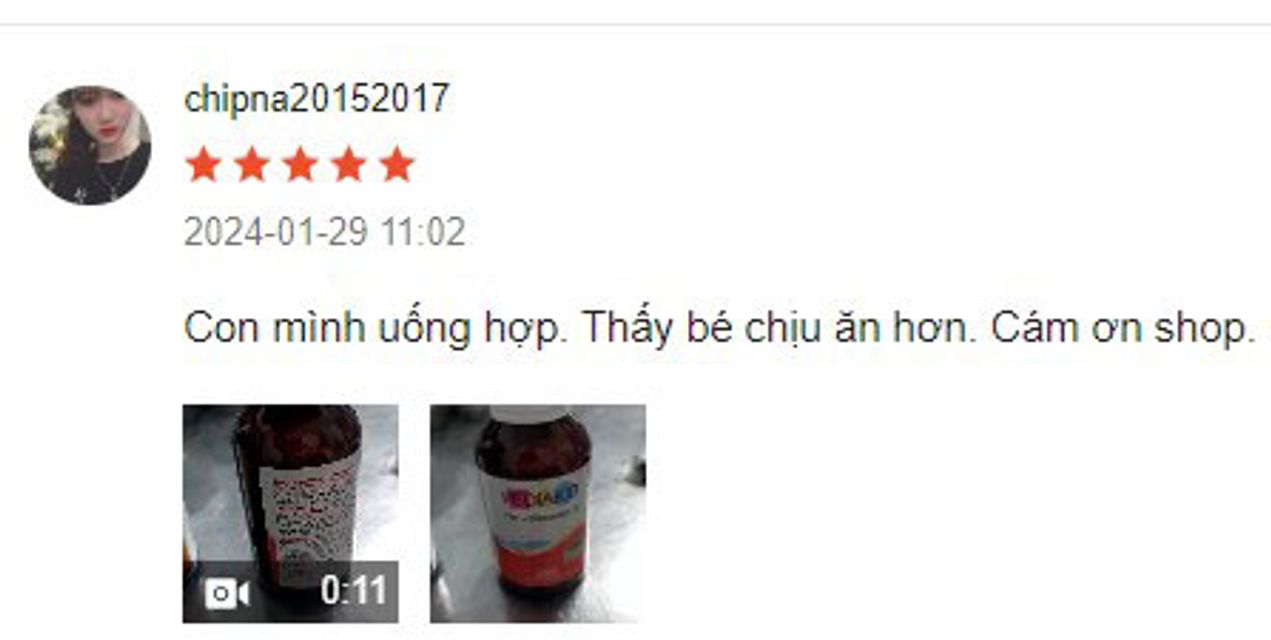 Nhận x&eacute;t Siro Pediakid Fer + Vitamin B từ kh&aacute;ch h&agrave;ng