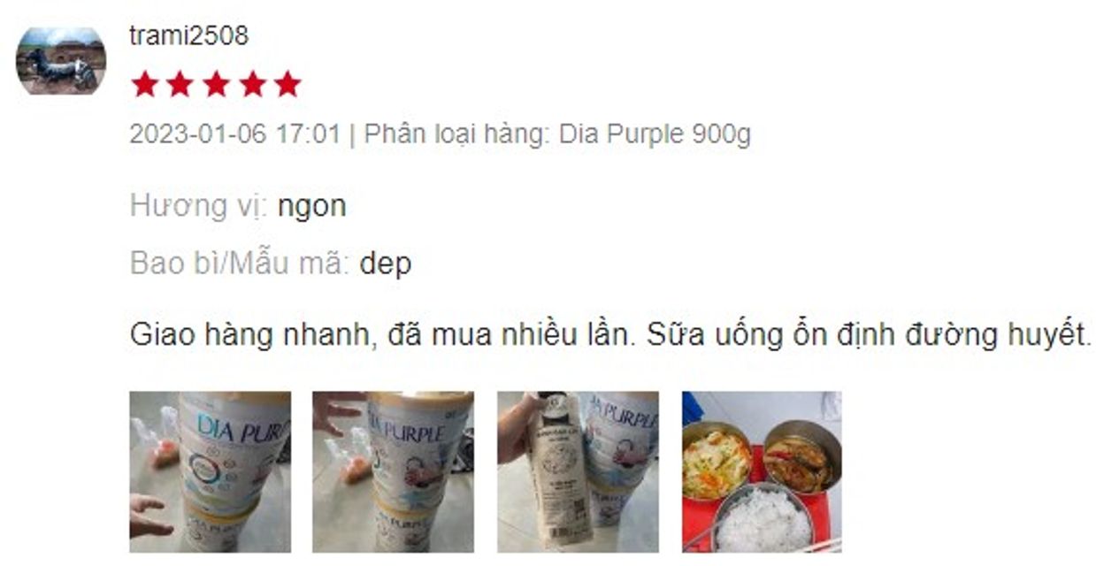 Đ&aacute;nh gi&aacute; sữa Dia Purple từ kh&aacute;ch h&agrave;ng