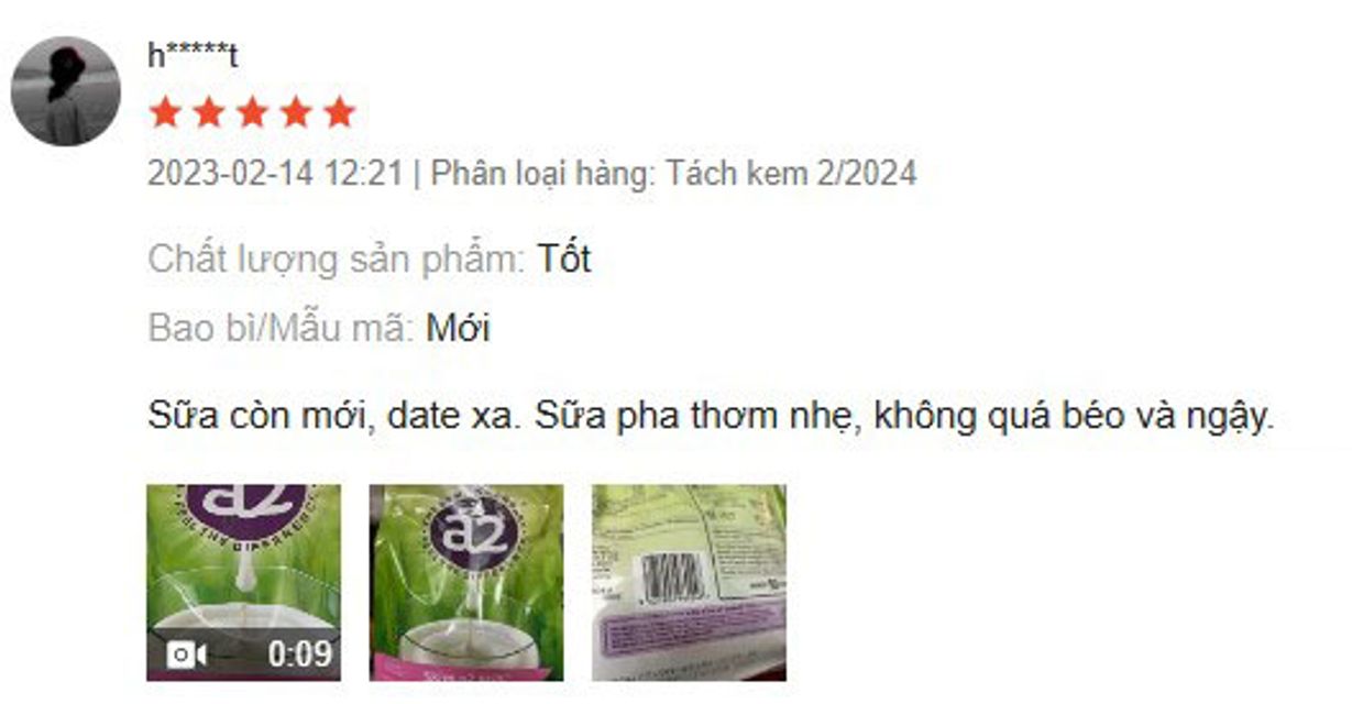 Review sữa A2 t&aacute;ch kem từ kh&aacute;ch h&agrave;ng