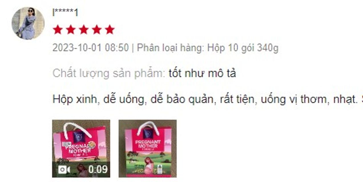 Review sữa bầu Pregnant Mother từ kh&aacute;ch h&agrave;ng