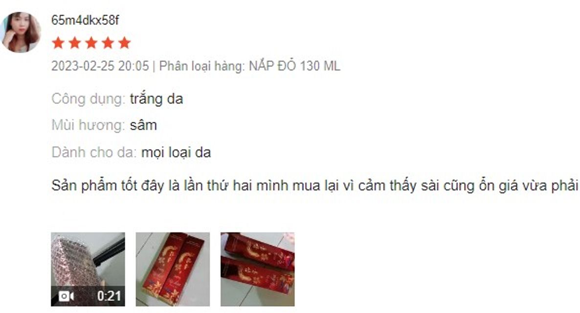 Nhận x&eacute;t sữa rửa mặt My Gold Red Ginseng từ kh&aacute;ch h&agrave;ng