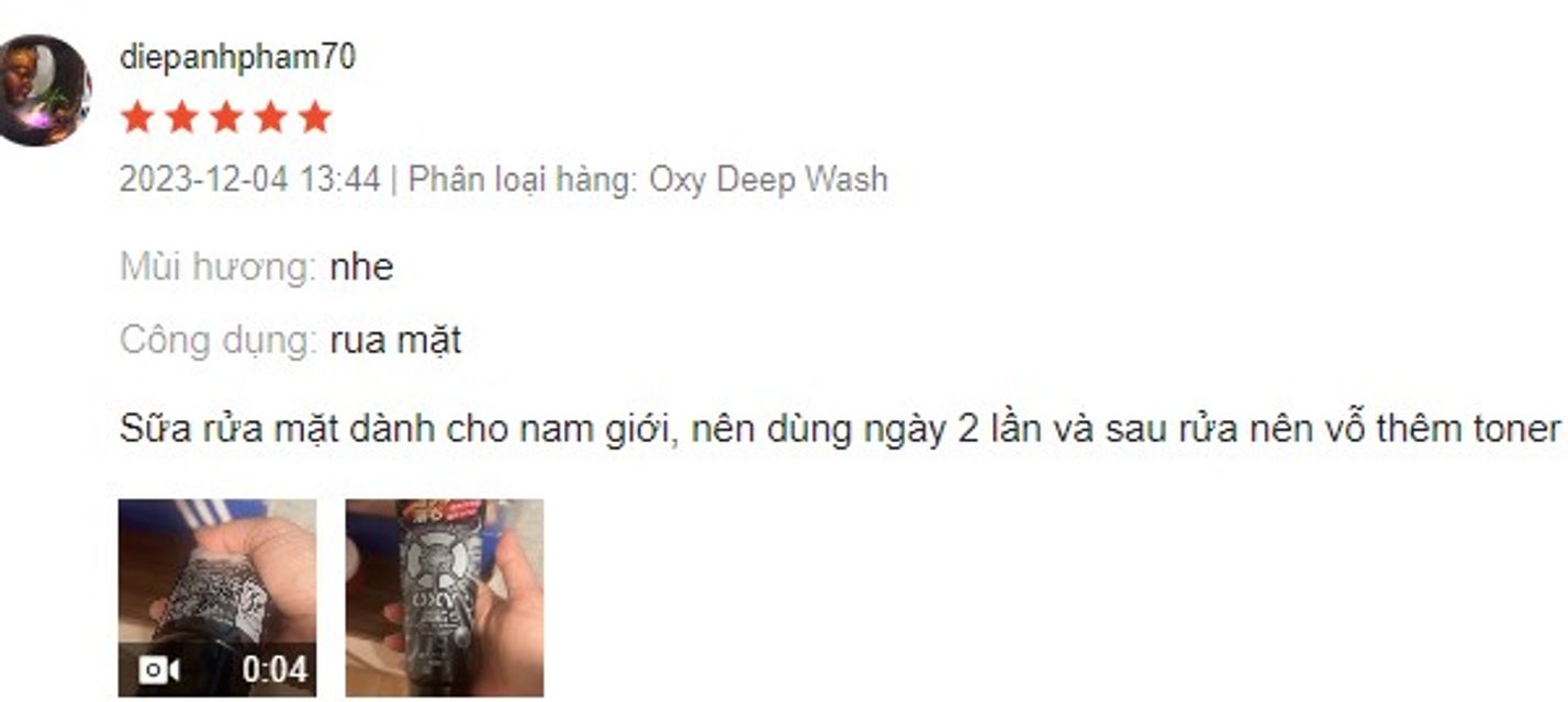 Đ&aacute;nh gi&aacute; sữa rửa mặt Oxy Deep Wash từ kh&aacute;ch h&agrave;ng