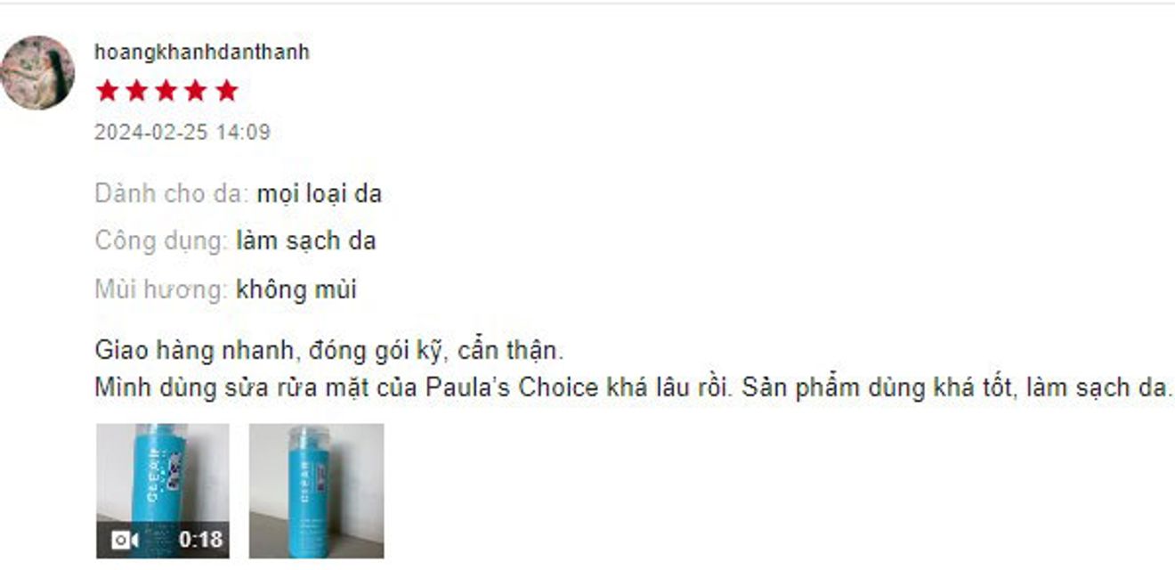 Review sữa rửa mặt Paula's Choice Clear Pore Normalizing Cleanser