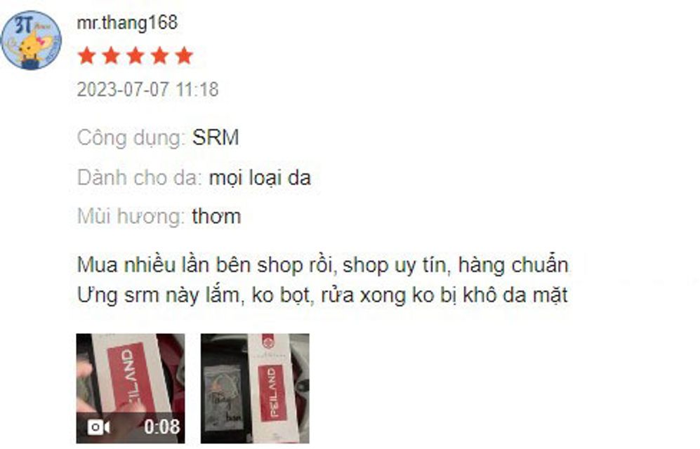 Nhận x&eacute;t sữa rửa mặt Peiland từ kh&aacute;ch h&agrave;ng