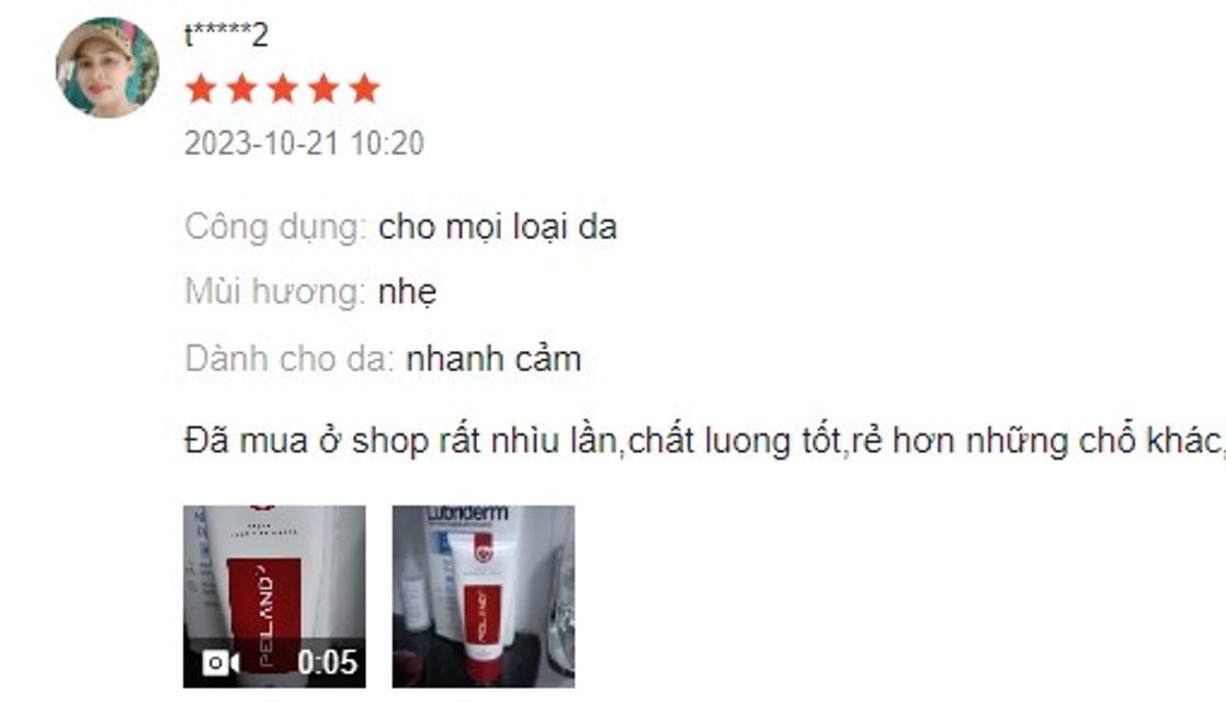 Review sữa rửa mặt Peiland từ kh&aacute;ch h&agrave;ng