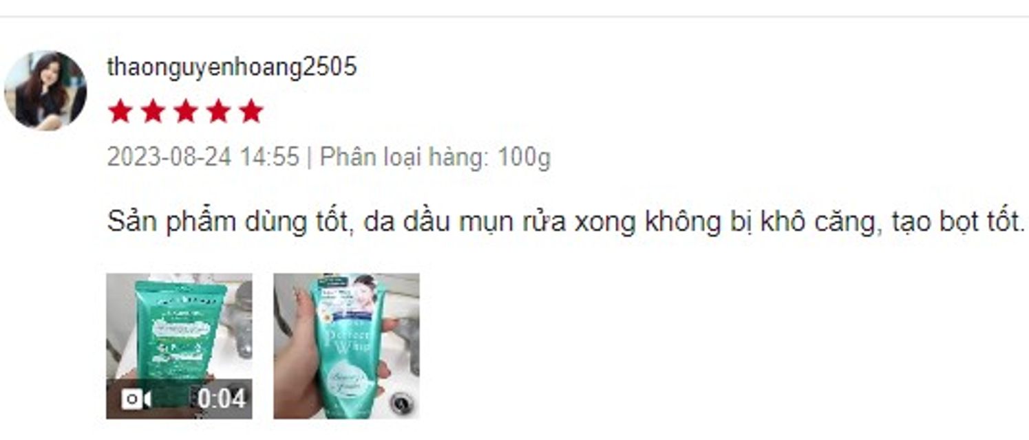 Review sữa rửa mặt Senka Perfect Whip Acne Care xanh l&aacute; c&oacute; tốt kh&ocirc;ng?