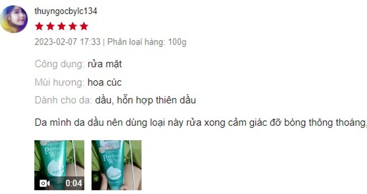 Đ&aacute;nh gi&aacute; sữa rửa mặt Senka Perfect Whip Acne Care xanh l&aacute; từ kh&aacute;ch h&agrave;ng