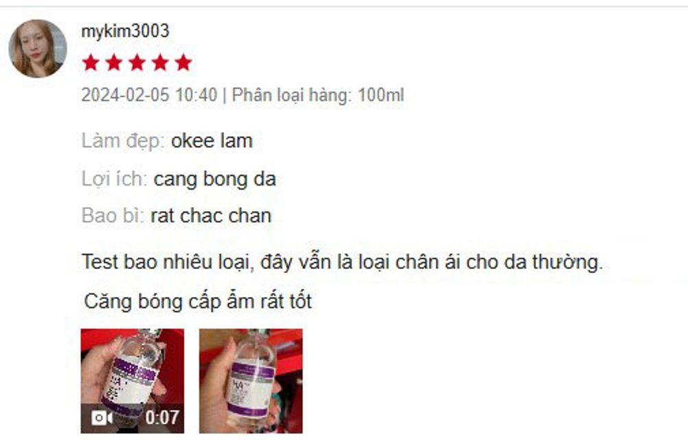 Review serum HA Plus 100DT từ kh&aacute;ch h&agrave;ng
