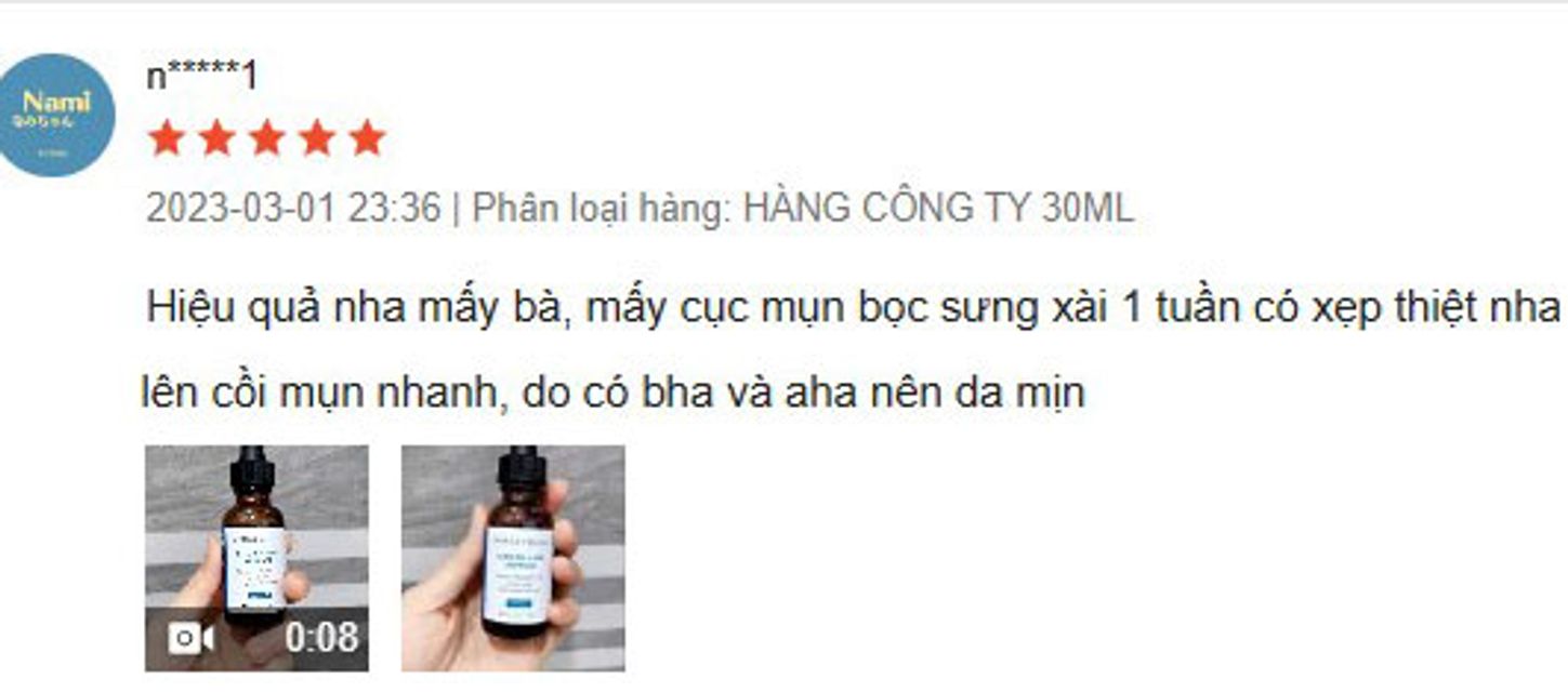 Đ&aacute;nh gi&aacute; serum SkinCeuticals Blemish + Age Defense từ kh&aacute;ch h&agrave;ng