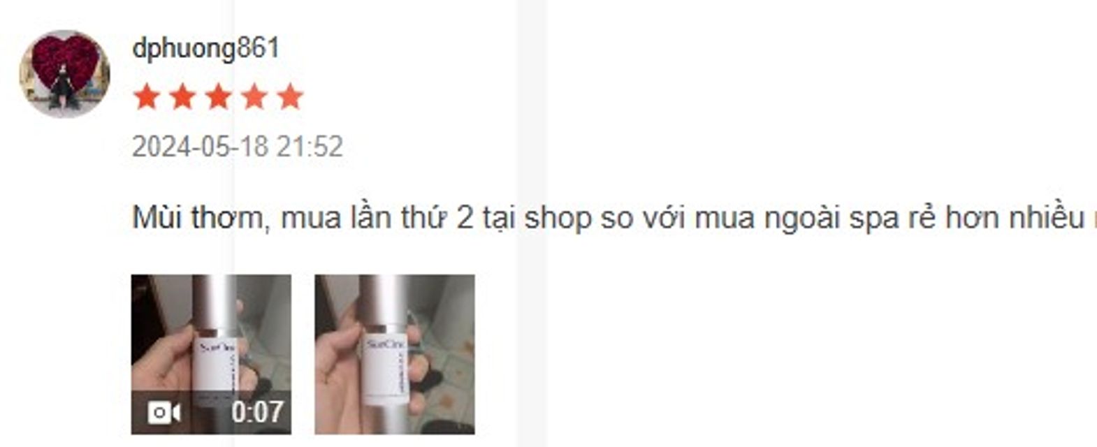 Đ&aacute;nh gi&aacute; serum Prp Skin Clinic từ kh&aacute;ch h&agrave;ng