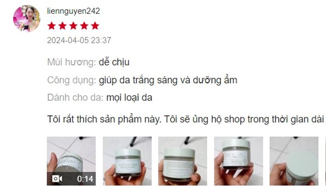 Nhận x&eacute;t kem dưỡng ẩm Vitamin Tree Water Gel