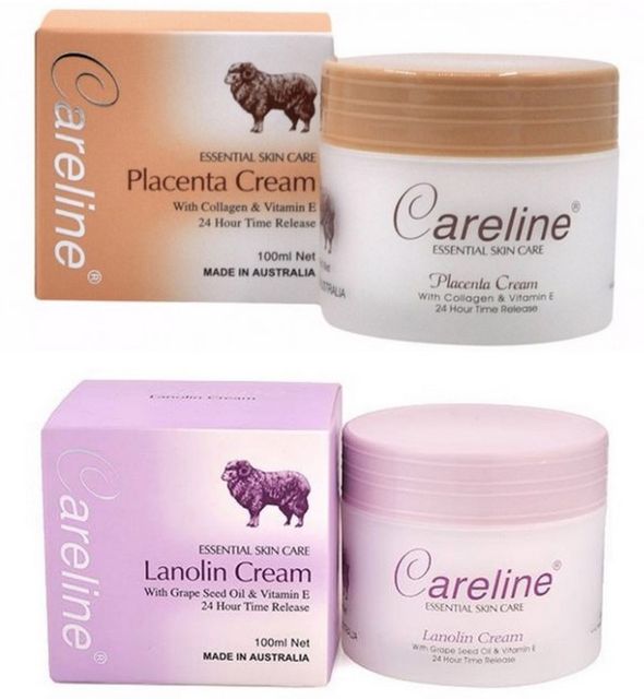 Kem nhau thai cừu Careline Placenta Cream &Uacute;c 100ml m&agrave;u v&agrave;ng v&agrave; m&agrave;u t&iacute;m