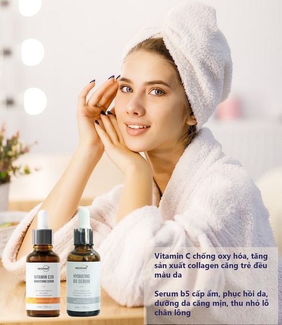 C&oacute; thể sử dụng Serum B5 Mediphar kết hợp c&ugrave;ng với Serum Mediphar Vitamin C