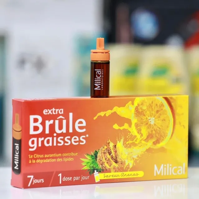 Nước Detox Milica Extra Brule Graisse 7 Ống Vị Cam Dứa