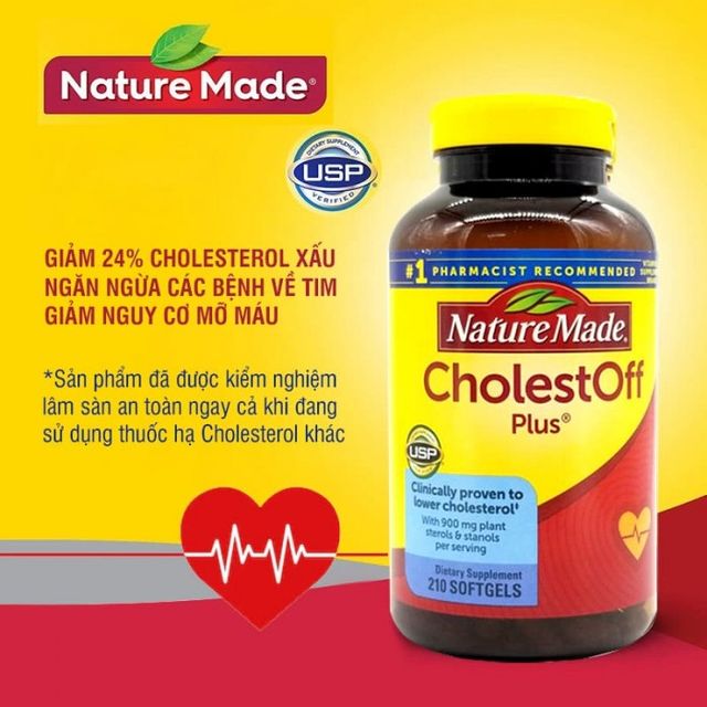 Vi&ecirc;n uống Nature made CholestOff Plus của Mỹ 2