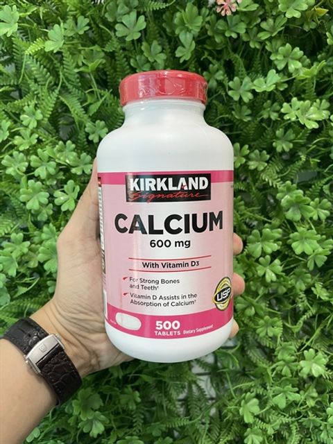 Vi&ecirc;n uống Canxi Kirkland Calcium 600mg + D3 hộp 500 vi&ecirc;n của Mỹ