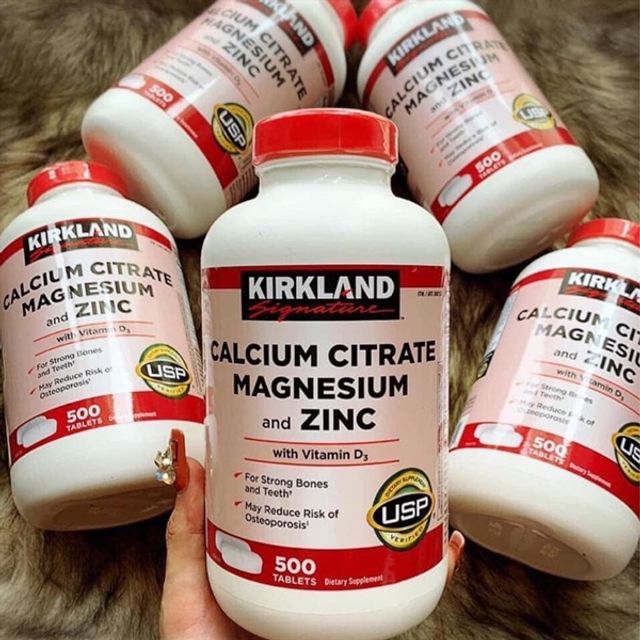 Vi&ecirc;n uống bổ sung canxi, magie, zinc Kirkland