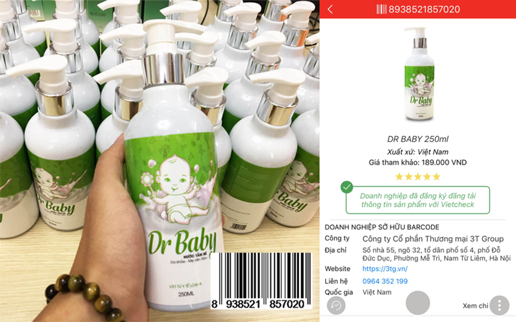 Nước Tắm B&eacute; Dr Baby 250ml Hỗ Trợ L&agrave;m Sạch R&ocirc;m Sảy, Mẩn Ngứa, Hăm T&atilde; 1