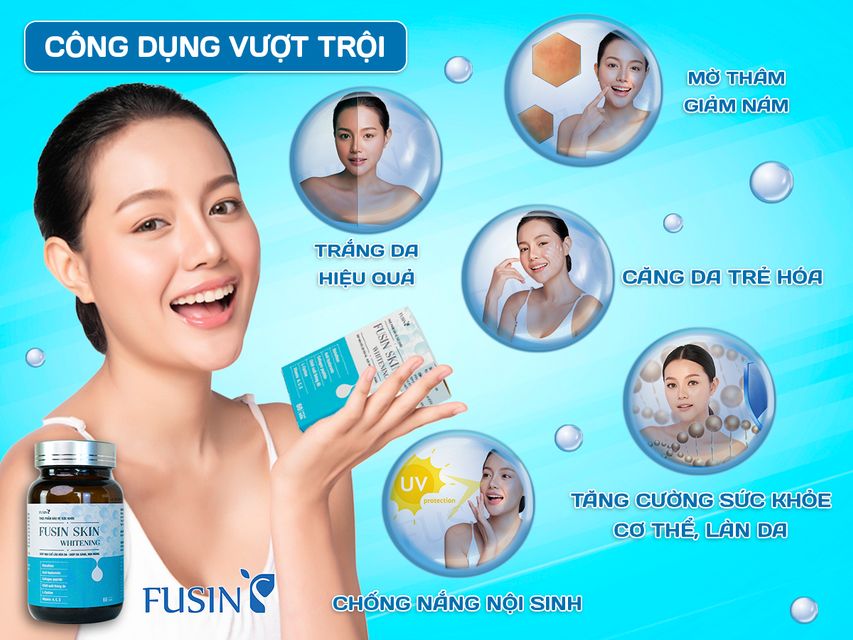 Viên uống hỗ trợ trắng da Fusin cho Hiệu quả vượt trội 1