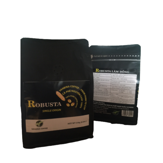 Cà Phê Nguyên Chất Rang Mộc Robusta hữu cơ Vanbina coffee 1