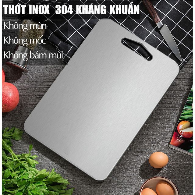 Thớt inox 304 size lớn 24x34cm kh&aacute;ng khuẩn 1