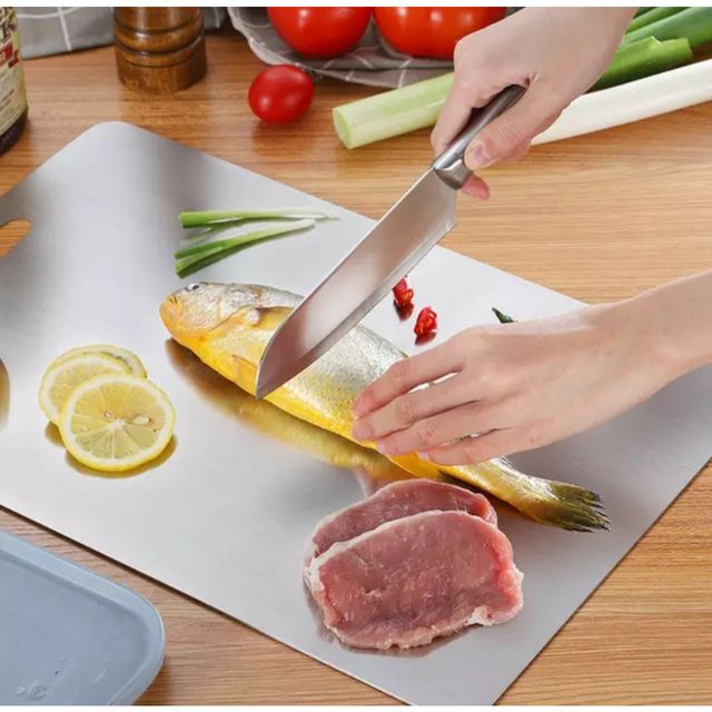Thớt inox 304 size lớn 24x34cm kháng khuẩn