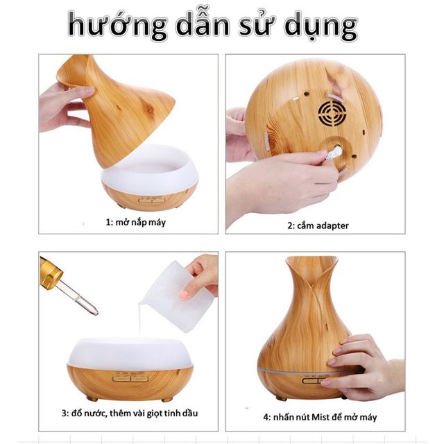 M&aacute;y khuếch t&aacute;n tinh dầu hoa Tulip dung t&iacute;ch lớn 550ml 2