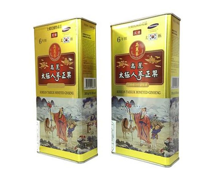 Hồng sâm củ khô300g hộp thiếc tẩm mật ong chính hãng Deadong hàn quốc 1